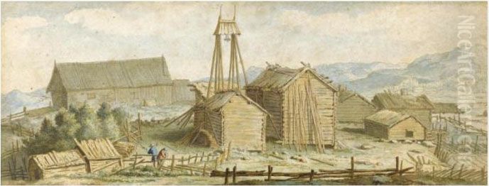 Norwegian Landscape With A Timber Yard Oil Painting by Allart Van Everdingen