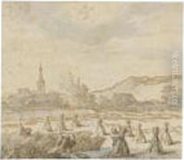 Month Of August: The Harvest Oil Painting by Allart Van Everdingen