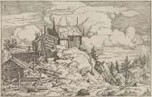 Everdingen
 Group Of 5 Etchings. Oil Painting by Allart Van Everdingen