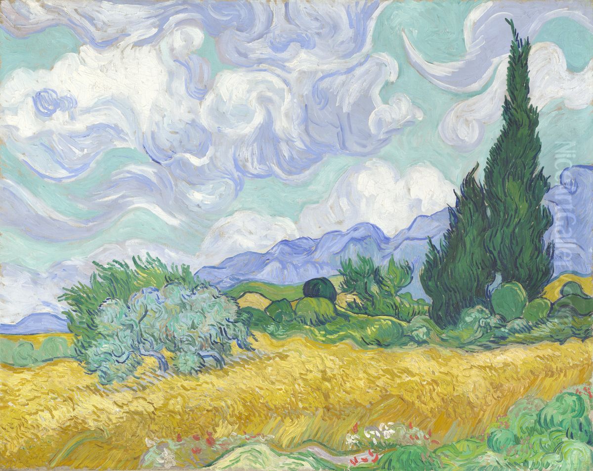 Wheat Field With Cypresses Oil Painting by Vincent Van Gogh