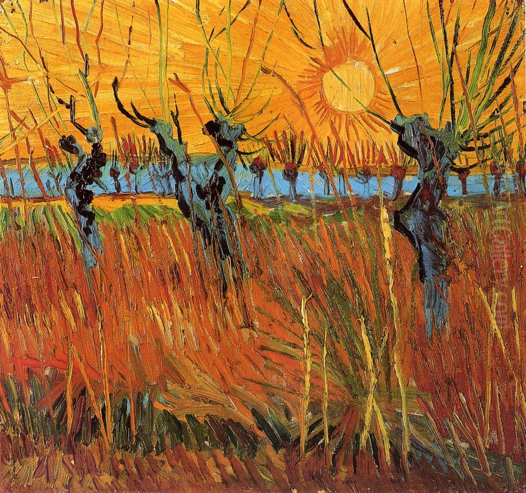 Willows At Sunset Oil Painting by Vincent Van Gogh