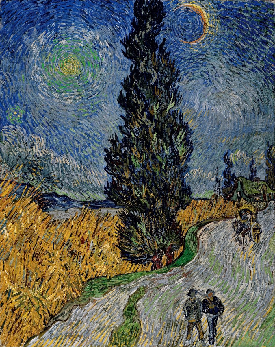 Road With Cypress And Star Oil Painting by Vincent Van Gogh