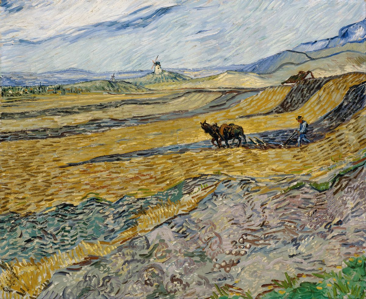 Enclosed Field With Ploughman Oil Painting by Vincent Van Gogh