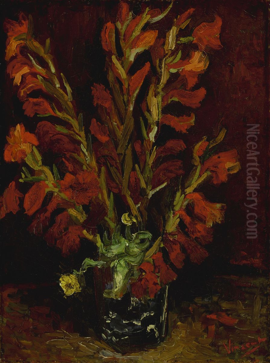 Nature Morte: Vase Aux Glaieuls Oil Painting by Vincent Van Gogh