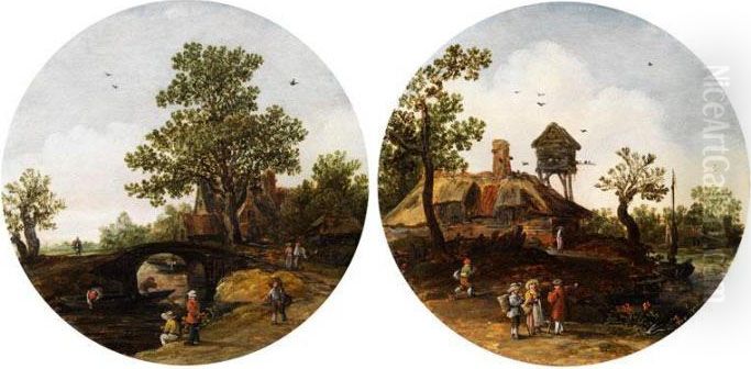 Idyllische Flusslandschaften Oil Painting by Jan van Goyen