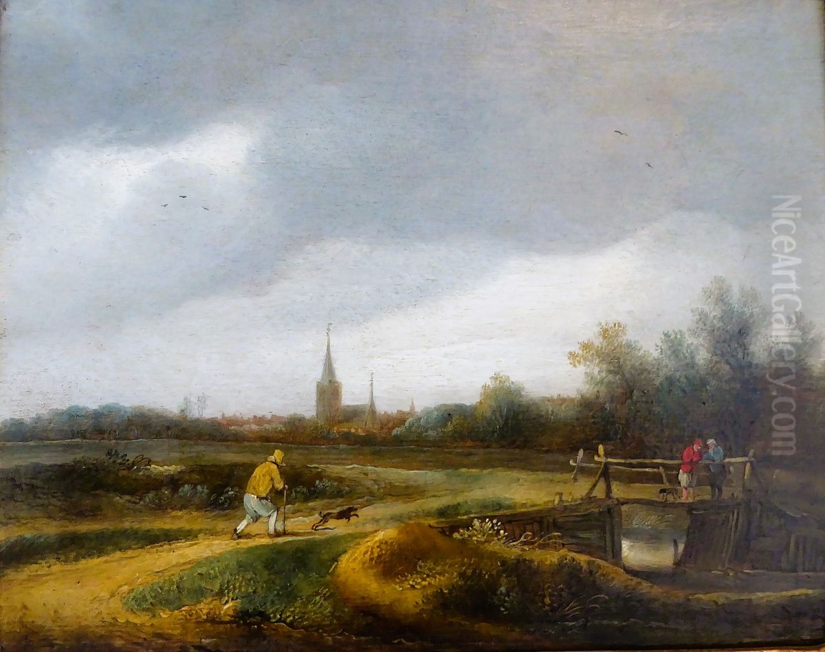 Dutch Landscape Oil Painting by Jan van Goyen