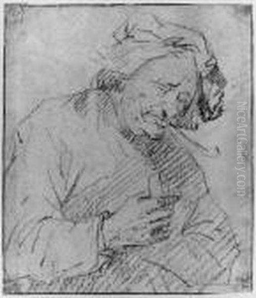 A Smoker Holding A Glass Oil Painting by Egbert Jaspersz. van, the Elder Heemskerck