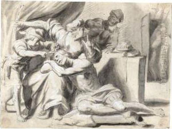 Samson And Delilah Oil Painting by Gerrit Van Honthorst