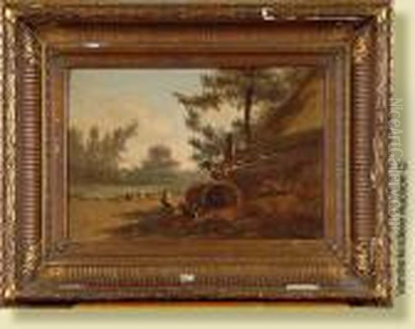 Coq Et Poules Oil Painting by Jef Louis Van Leemputten