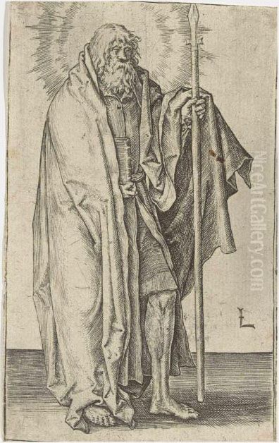 Christ And The Apostles Oil Painting by Lucas Van Leyden