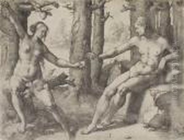 Der
Sundenfall Oil Painting by Lucas Van Leyden