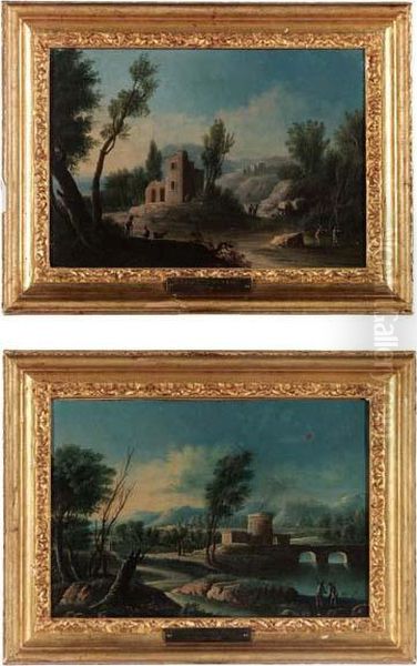 Coppia Di Paesaggi Oil Painting by Hendrik Frans van Lint (Studio Lo)