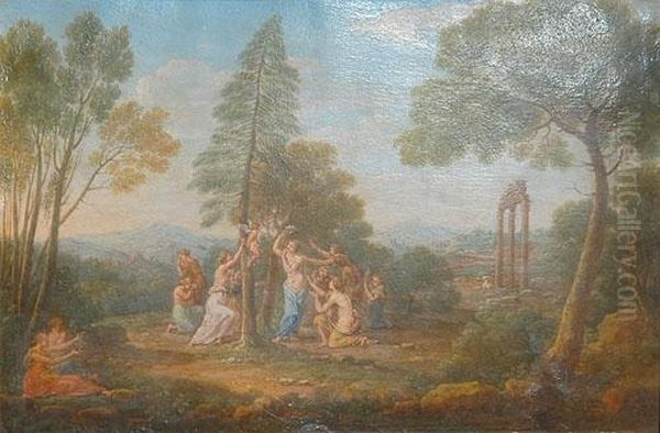 Mythologische Szene. Oil Painting by Hendrik Frans van Lint (Studio Lo)