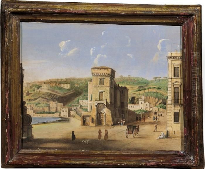 Veduta Di Chiaia A Mergellina Oil Painting by Hendrik Frans van Lint (Studio Lo)
