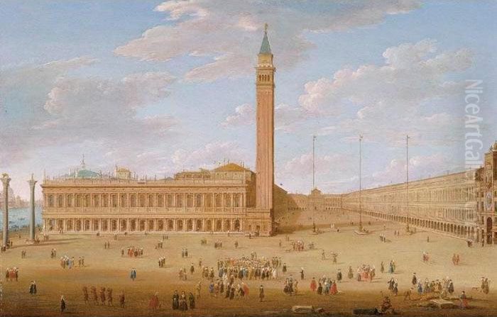 The Piazza San Marco With The Piazzetta, Venice Oil Painting by Hendrik Frans van Lint (Studio Lo)