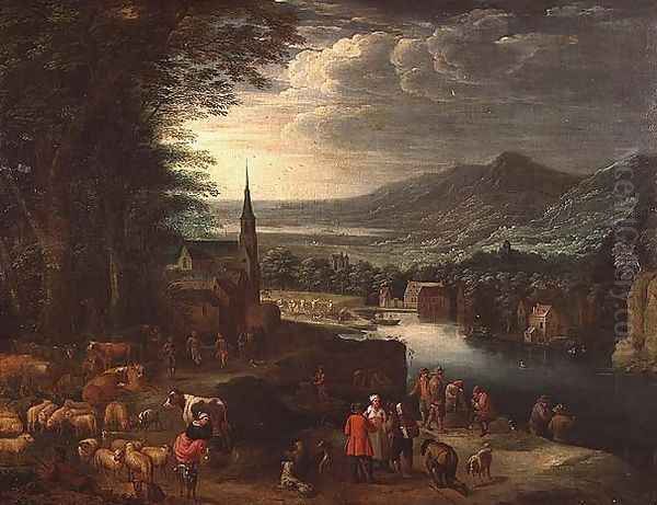 An extensive mountain landscape Oil Painting by David The Younger Teniers