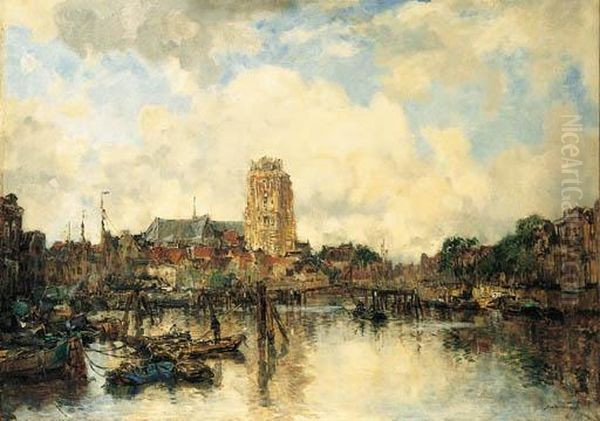 Dordrecht Oil Painting by Johann Hendrik Van Mastenbroek