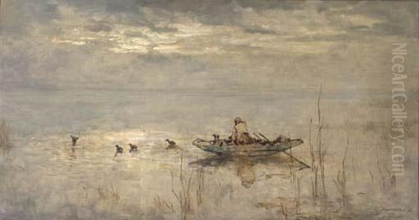 At The Crack Of Dawn Oil Painting by Johann Hendrik Van Mastenbroek