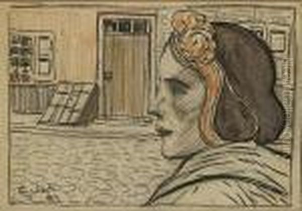 Dame Met Haarband.
Femme Au Tulban Oil Painting by Eugeen Van Mieghem