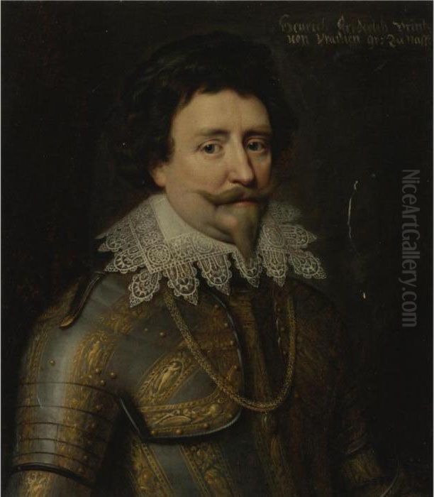 Portrait Of A Nobleman, Half 
Length, Thought To Be Frederickhendrick, Prince Of Orange And Stadholder
 Of The United Provinces(1584-1647) Oil Painting by Michiel Jansz. Van Miereveldt