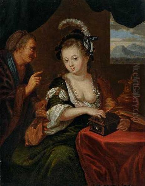 Courtisane Undkupplerin Oil Painting by Willem Van Mieris Leiden