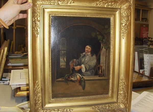 Portrait Of A Gentleman, Seated By An Arched Window Oil Painting by Willem Van Mieris Leiden