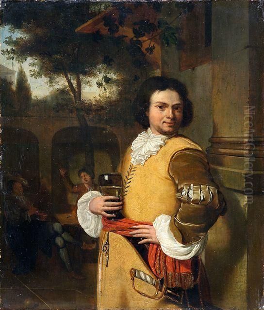 Mann Mit Romer Oil Painting by Willem Van Mieris Leiden