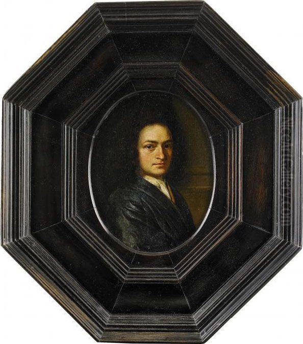Mansportratt Oil Painting by Willem Van Mieris Leiden