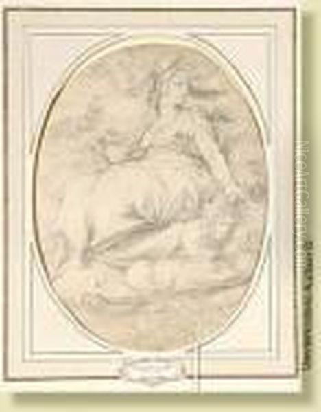 Minerva, Deesse Des Arts, Pierre Noire Sur Velinovale Oil Painting by Willem Van Mieris Leiden