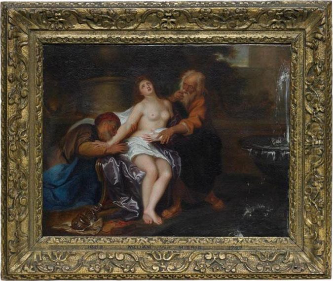 Susannah And The Elders Oil Painting by Willem Van Mieris Leiden