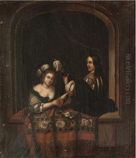 A Music Recital At A Casement Oil Painting by Willem Van Mieris Leiden