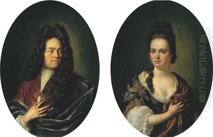 Portraits D'homme Et De Femme Oil Painting by Willem Van Mieris Leiden