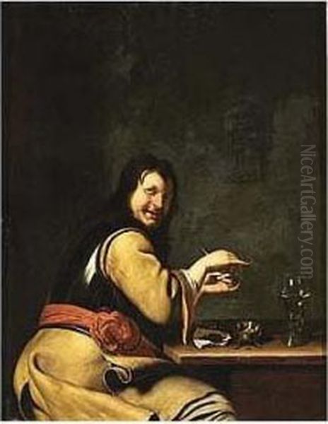 A Soldier Preparing A Pipe Oil Painting by Willem Van Mieris Leiden