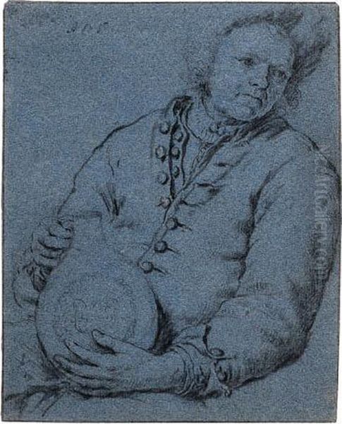 A Man Holding A Jug (recto); Diana With Putti (verso) Oil Painting by Willem Van Mieris Leiden