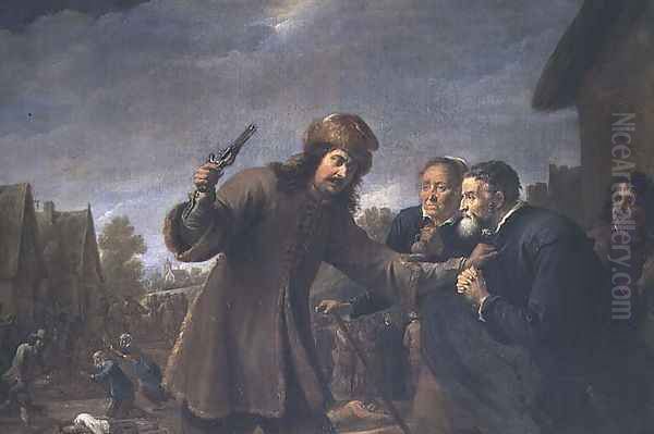 Attack on a Village, 1648 Oil Painting by David The Younger Teniers