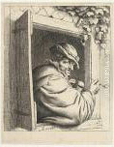 The Smoker At The Window Oil Painting by Adriaen Jansz. Van Ostade