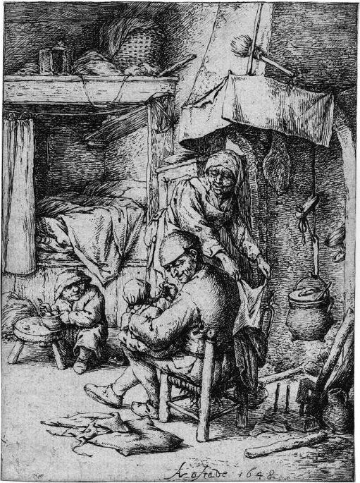 Der Familienvater Oil Painting by Adriaen Jansz. Van Ostade