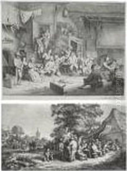 The Dance In The Inn (g., Holl. 49) Oil Painting by Adriaen Jansz. Van Ostade