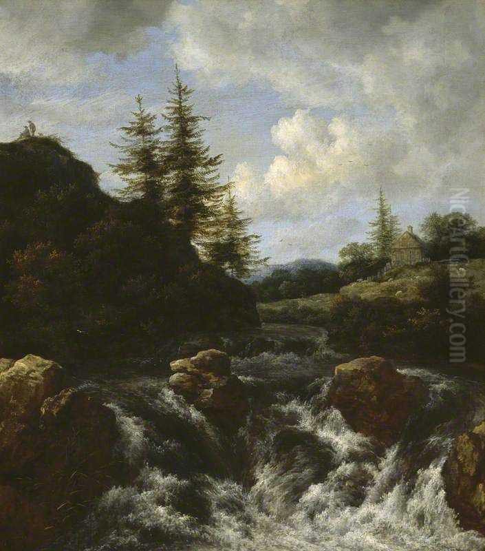 Landscape With A Waterfall Oil Painting by Jacob Van Ruisdael