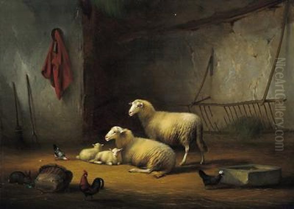 Huhner Und Ein Hase
Im Stall Oil Painting by Franz van Severdonck