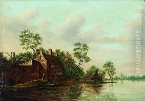 Hollandische
 Kanallandschaft Oil Painting by Jacob Van Stry