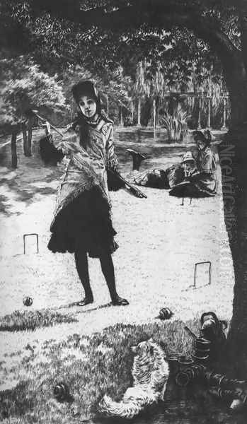 Le croquet (Croquet) Oil Painting by James Jacques Joseph Tissot