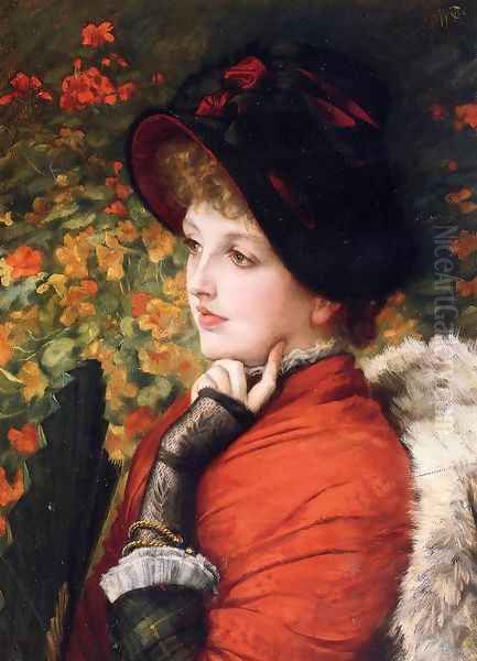 Type Of Beauty (or Kathleen Newton) Oil Painting by James Jacques Joseph Tissot