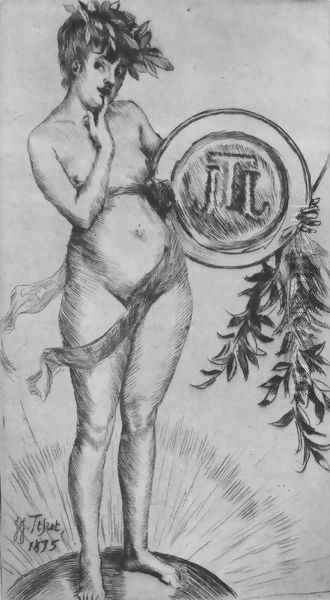 Premier frontispiece (avec le monogramme) (First Frontispiece (with the Monogram)) Oil Painting by James Jacques Joseph Tissot