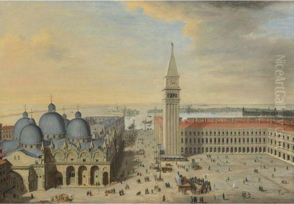 View Of San Marco And The Campanile, Venice, Seen From Above
Looking South Oil Painting by (circle of) Wittel, Gaspar van (Vanvitelli)