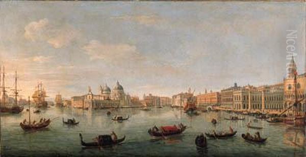 The Bacino Di San Marco, Venice,
 Looking West Towards The Mouth Ofthe Grand Canal, The Doge's Palace, 
The Piazzetta, And Theredentore, With The Bucintoro And Other Shipping Oil Painting by (circle of) Wittel, Gaspar van (Vanvitelli)