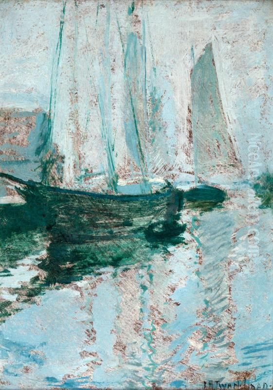 Gloucester Boats Oil Painting by John Henry Twachtman