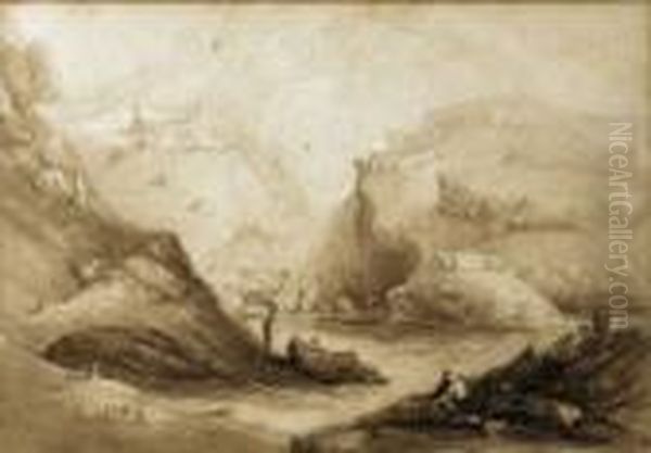 Tintagel Castle,
Cornwall Oil Painting by John Varley