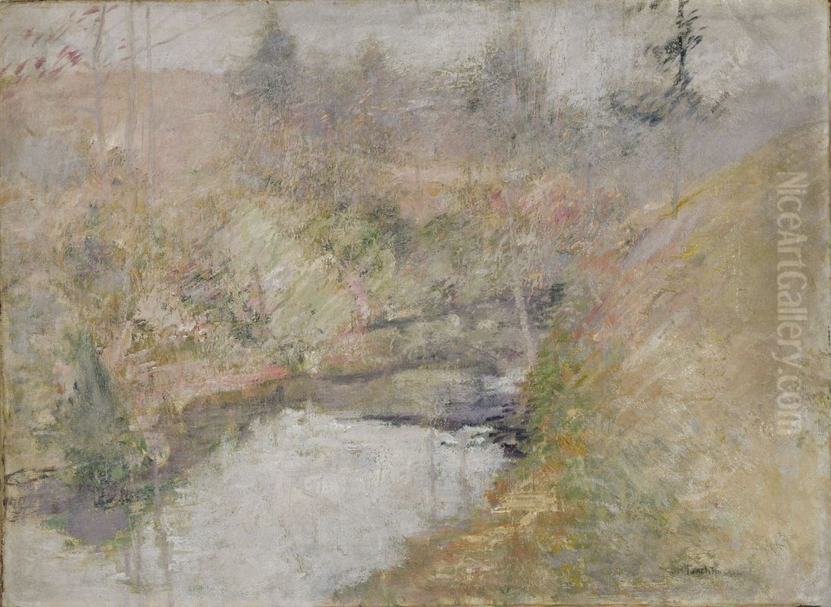 Hemlock Pool Oil Painting by John Henry Twachtman