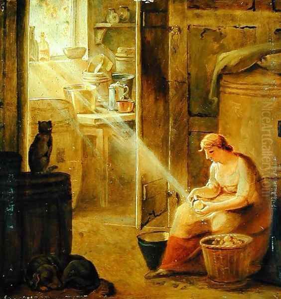 Interior The Potato Oil Painting by Johann Heinrich Wilhelm Tischbein I
